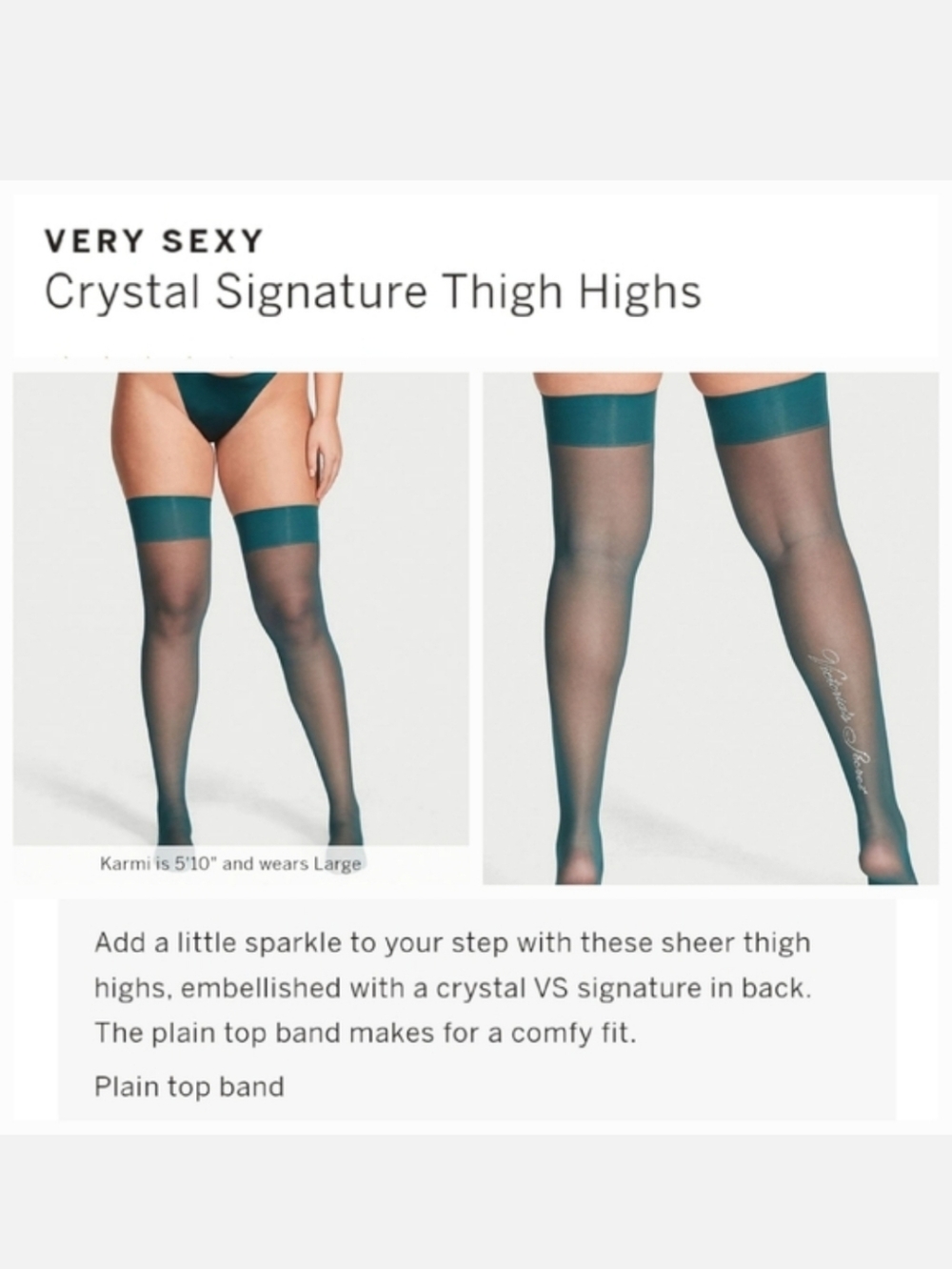Victoria's secret very sexy signature shine thigh-high stockings MEDIUM